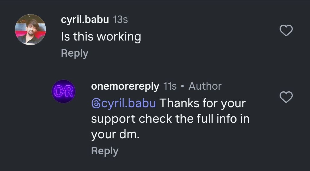 Automatic Comment Reply Demo